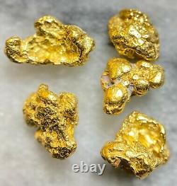 5 Beautiful Alaskan Natural Placer Gold Nuggets 2.170 grams Free Shipping! #B148