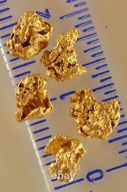 5 genuine, natural, Australian gold nuggets 1.97 gram