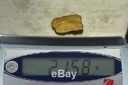 #549 Large Alaskan BC Natural Gold Nugget 21.58 Grams Genuine