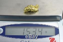 #551 Alaskan BC Natural Gold Nugget 15.34 Grams Genuine