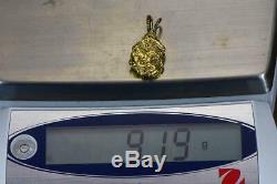 #559 Alaskan-Yukon BC Natural Gold Nugget Pendant 9.19 Grams Authentic
