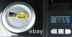 #566 Alaskan-Yukon BC Natural Gold Nugget Pendant 6.65 Grams Authentic
