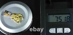 #569 Alaskan-Yukon BC Natural Gold Nugget Pendant 7.51 Grams Authentic