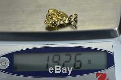 #573 Alaskan-Yukon BC Natural Gold Nugget Pendant 19.26 Grams Authentic