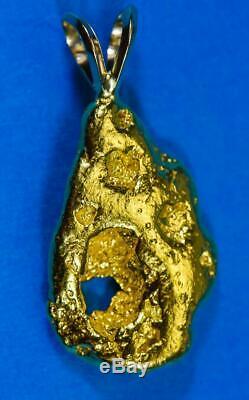 #575 Alaskan-Yukon BC Natural Gold Nugget Pendant 12.72 Grams Authentic