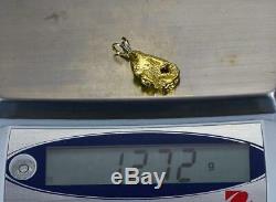 #575 Alaskan-Yukon BC Natural Gold Nugget Pendant 12.72 Grams Authentic