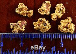 6 genuine, natural Australian Gold Nuggets 7.38 grams