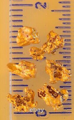 6 genuine, natural, Australian gold nuggets 1.40gram
