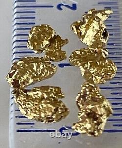 6 natural, Australian gold nuggets 1.59 gram