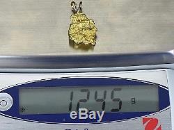 #610 Alaskan-Yukon BC Natural Gold Nugget Pendant 12.45 Grams Authentic