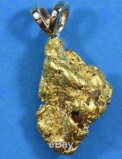 #610 Small Alaskan-Yukon BC Natural Gold Nugget Pendant 14.82 Grams Authentic