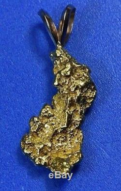#611 Alaskan-Yukon BC Natural Gold Nugget Pendant 3.64 Grams Authentic
