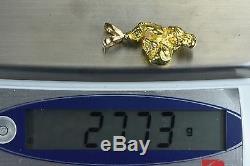 #626 Alaskan-Yukon BC Natural Gold Nugget Pendant 27.73 Grams Authentic