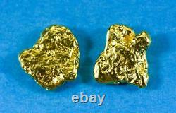 #629 Alaskan-Yukon BC Natural Gold Nugget Earrings 3.35 Grams