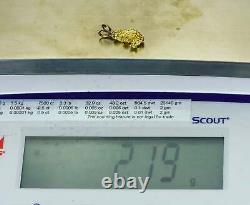 #635 Alaskan-Yukon BC Natural Gold Nugget Pendant 2.19 Grams Authentic