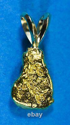#638 Alaskan-Yukon BC Natural Gold Nugget Pendant 1.82 Grams Authentic