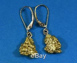 #641 Alaskan-Yukon BC Natural Gold Nugget Earrings 5.03 Grams Dangles