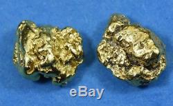 #646 Alaskan-Yukon BC Natural Gold Nugget Earrings 2.51 Grams