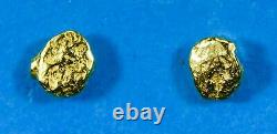 #650 Alaskan-Yukon BC Natural Gold Nugget Earrings 1.28 Grams