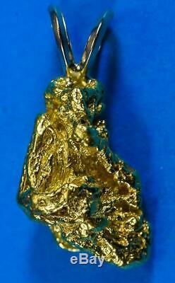 #668 Alaskan-Yukon BC Natural Gold Nugget Pendant 9.69 Grams Authentic
