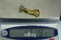 #674 Alaskan-Yukon BC Natural Gold Nugget Pendant 17.19 Grams Authentic