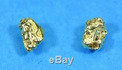 #676 Alaskan-Yukon BC Natural Gold Nugget Earrings 1.21 Grams