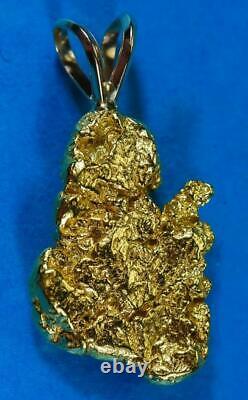 #678 Alaskan-Yukon BC Natural Gold Nugget Pendant 10.37 Grams Authentic