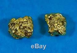 #692 Alaskan-Yukon BC Natural Gold Nugget Earrings 3.28 Grams