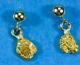 #695 Alaskan-yukon Bc Natural Gold Nugget Earrings 1.11 Grams