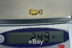 #695 Alaskan-Yukon BC Natural Gold Nugget Pendant 2.49 Grams Authentic