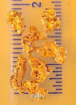 7 small genuine, natural, Australian gold nuggets 1.93 gram