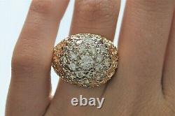$8,600 Men's CDB 14K Solid Yellow Gold Round Diamond Nugget Style Ring Band Sz 9
