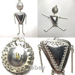 80 Ct Tw Natural High Grade Silver Ore Gem 925 Sterling & Gold Nugget Pendant
