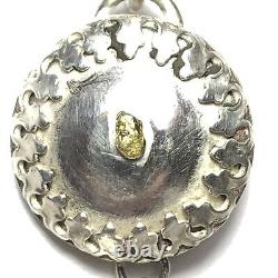 80 Ct Tw Natural High Grade Silver Ore Gem 925 Sterling & Gold Nugget Pendant