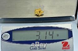 #955 Australian Natural Gold Nugget 3.14 Grams Genuine