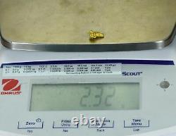 #987 Natural Gold Nugget Australian 2.32 Grams Genuine
