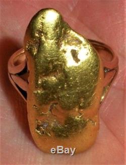 ANTIQUE c. 1910-1920S NATURAL LARGE GOLD 22K NUGGET ON 14K GOLD SETTING vafo