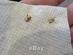 AUTHENTIC NATURAL 22K / 24K GOLD NUGGET Dangle Pierced Earrings 9.2 GRAMS