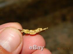 Alaska Gold Nugget Pendant Solid Natural Alaska Gold Nugget w Gold Crystals 1.4g