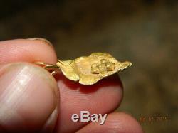 Alaska Gold Nugget Pendant Solid Natural Alaska Gold Nugget w Gold Crystals 1.4g
