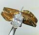 Alaskan 24k Gold Nugget Natural Diamond Ring Real Genuine Marquise 14k Yellow