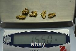 Alaskan BC Natural Gold Nugget 15.55 Gram lot of 2 to 5 gram Nuggets Genuine B&C