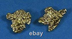 Alaskan-Yukon BC Natural Gold Nugget Stud Earrings 1.10 to 1.20 Grams