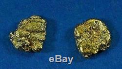 Alaskan-Yukon BC Natural Gold Nugget Stud Earrings 1.30 to 1.40 Grams