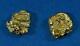 Alaskan-yukon Bc Natural Gold Nugget Stud Earrings 1.30 To 1.40 Grams