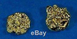 Alaskan-Yukon BC Natural Gold Nugget Stud Earrings 1.40 to 1.50 Grams