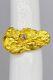 Antique 1850s Genuine 24k Mined Nugget Old Euro Diamond 14k Yellow Gold Ring 6g