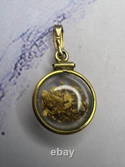 Antique 20k Natural Gold Placer Nuggets in Gold Filled Display Charm Pendant