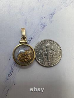 Antique 20k Natural Gold Placer Nuggets in Gold Filled Display Charm Pendant