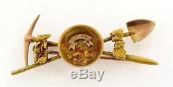 Antique Deadwood Gold Mine 14k Gold Pin With Natural Gold Nuggets